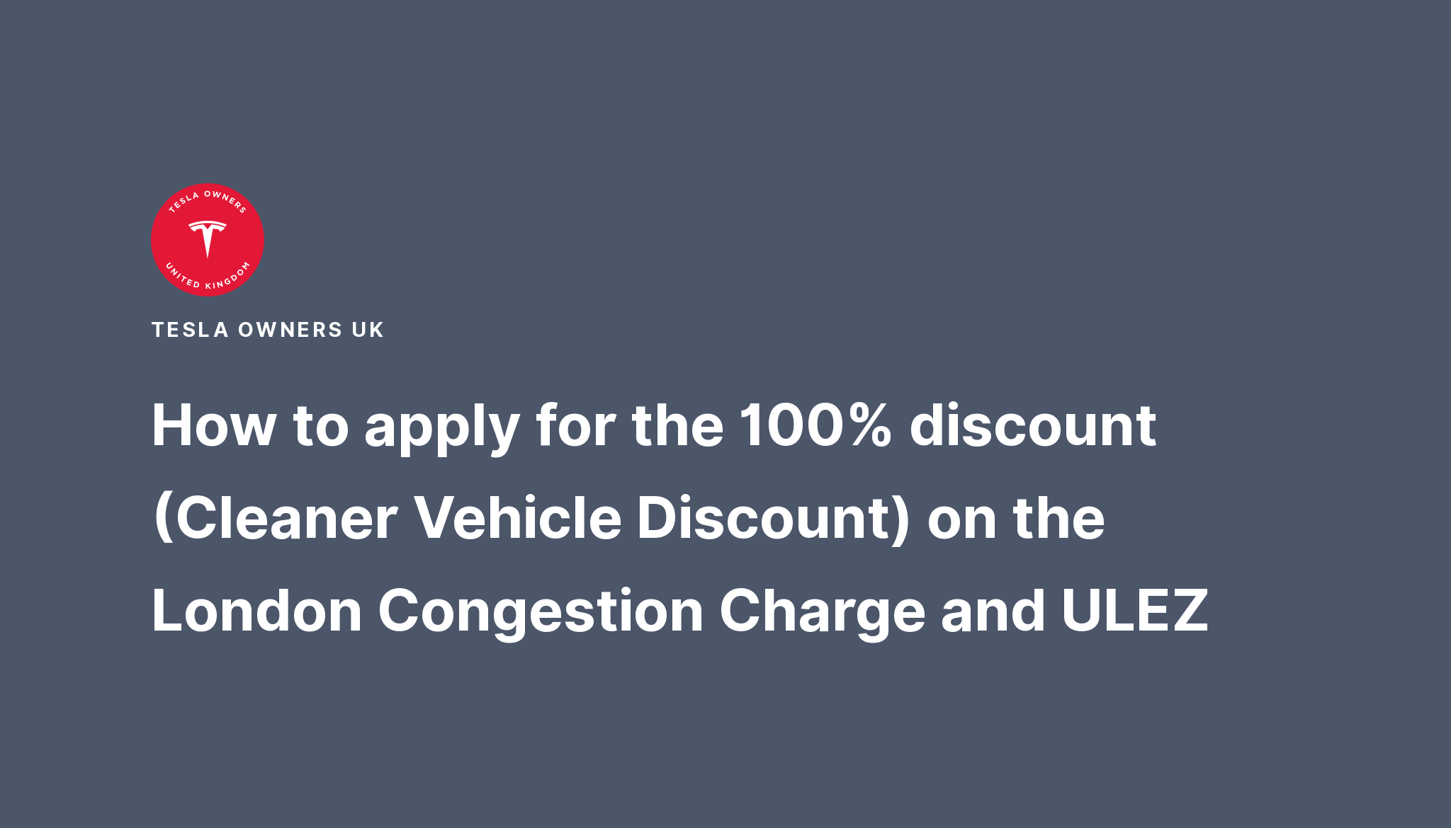 How to apply for the 100 discount (Cleaner Vehicle Discount) on the